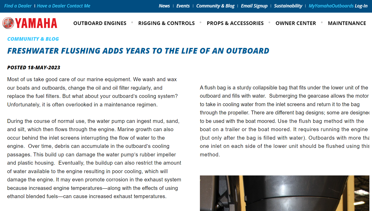 Yamaha Talks Outboard Motor Freshwater Flushing Importance