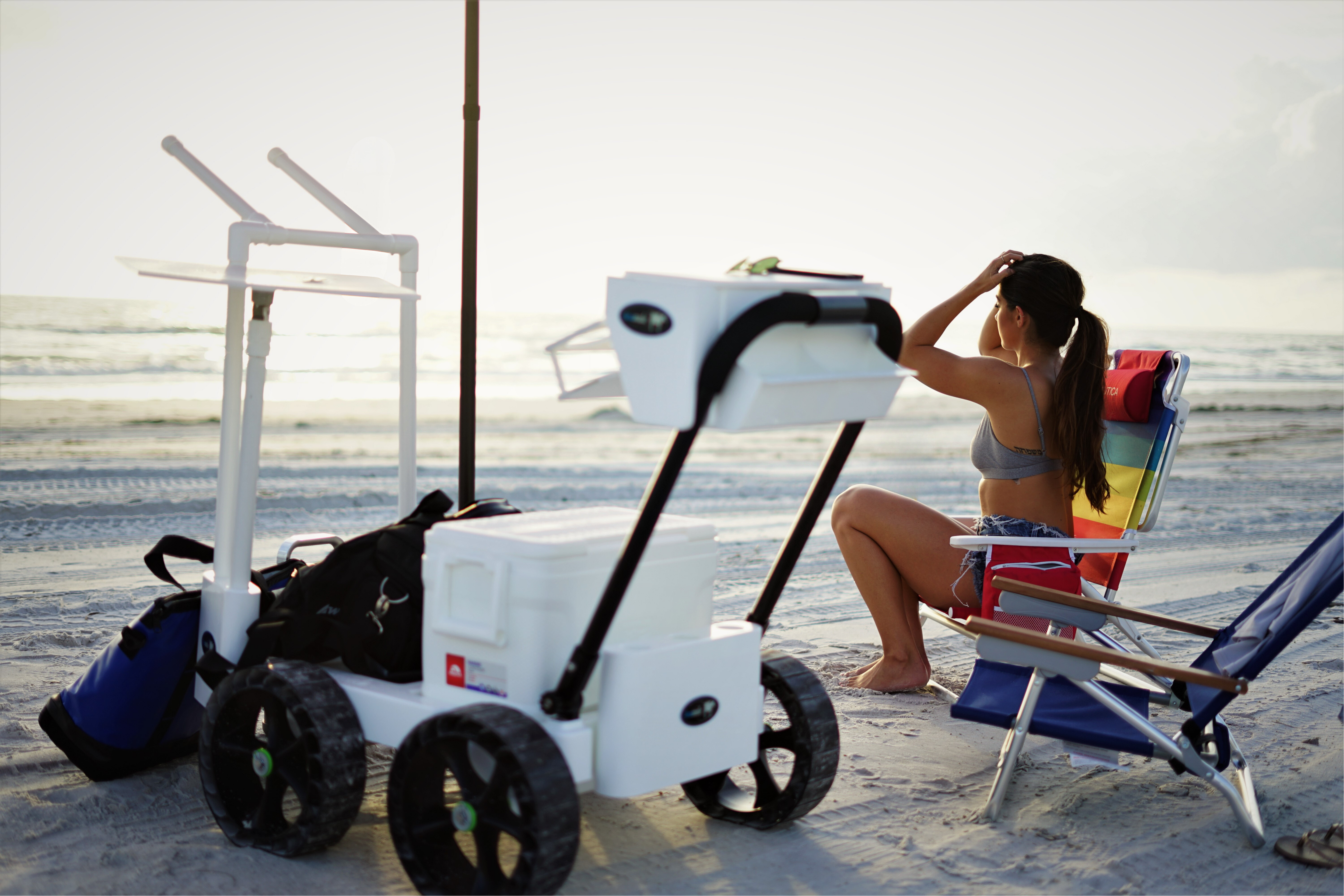 beach cart with chair holder